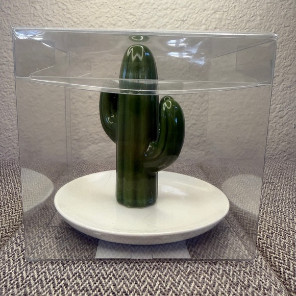 Cactus Ring Jewelry Trinket Dish — Green and White - Picture 4 of 14